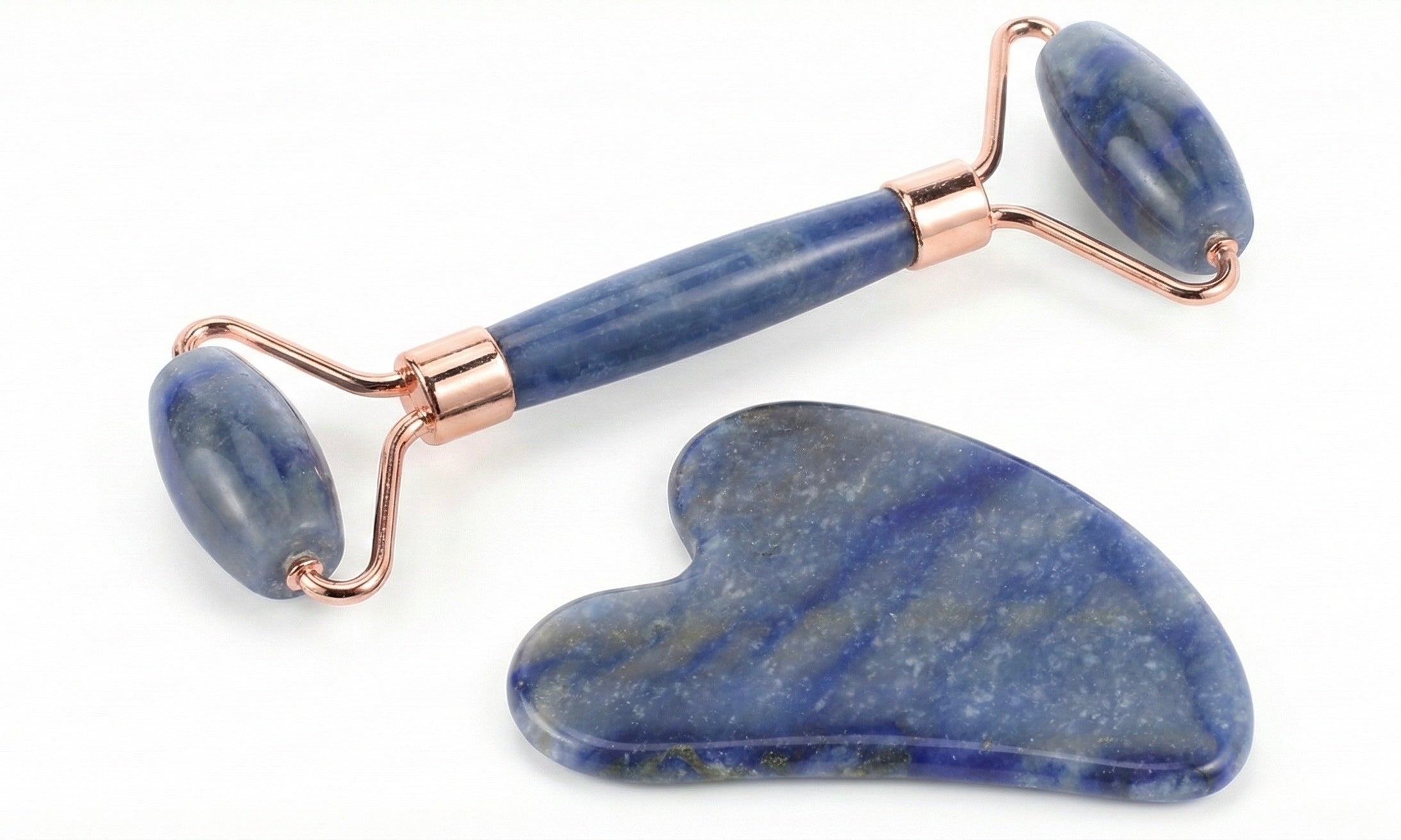 Blue Gua sha / Jade rolller set