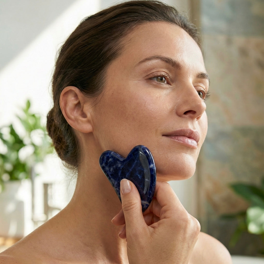 Blue Gua sha / Jade rolller set