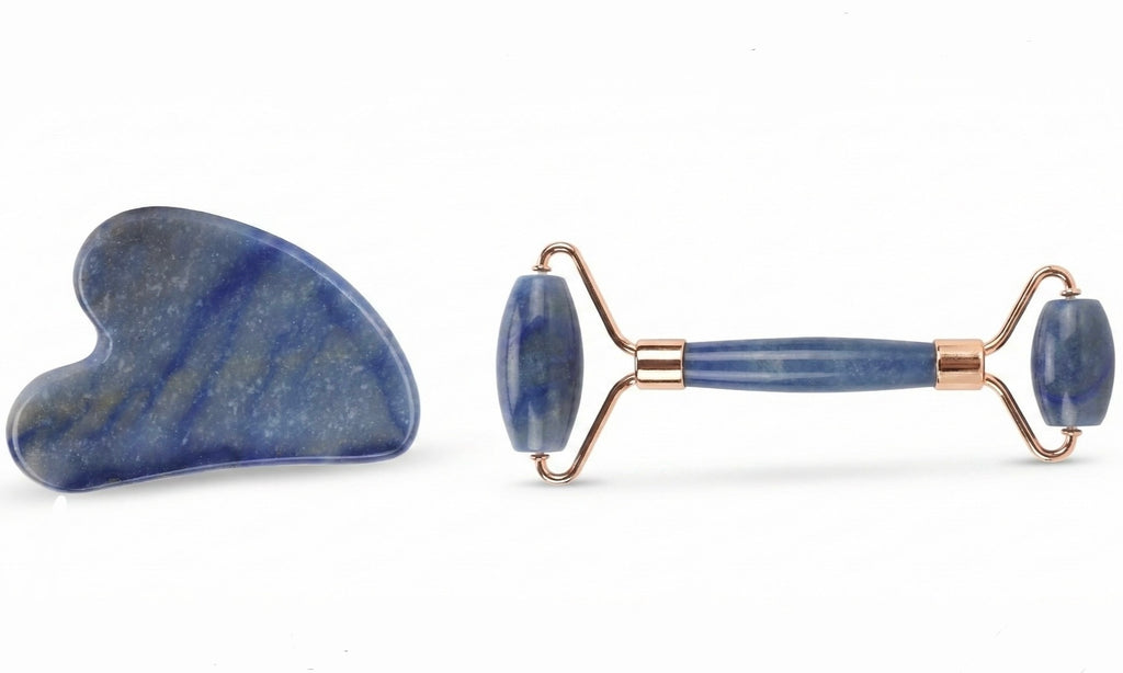 Blue Gua sha / Jade rolller set