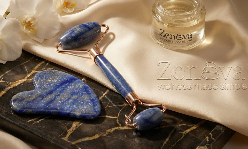 Blue Gua sha / Jade rolller set